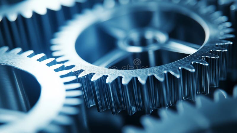 Industrial Gears In Motion. Power and precision in an intricate system. stock image