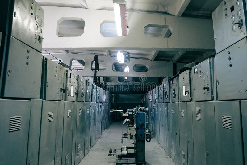 Industrial High Voltage Switchboard Room with Metal Electrical