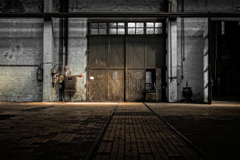 Industrial interior of an old factory royalty free stock photos
