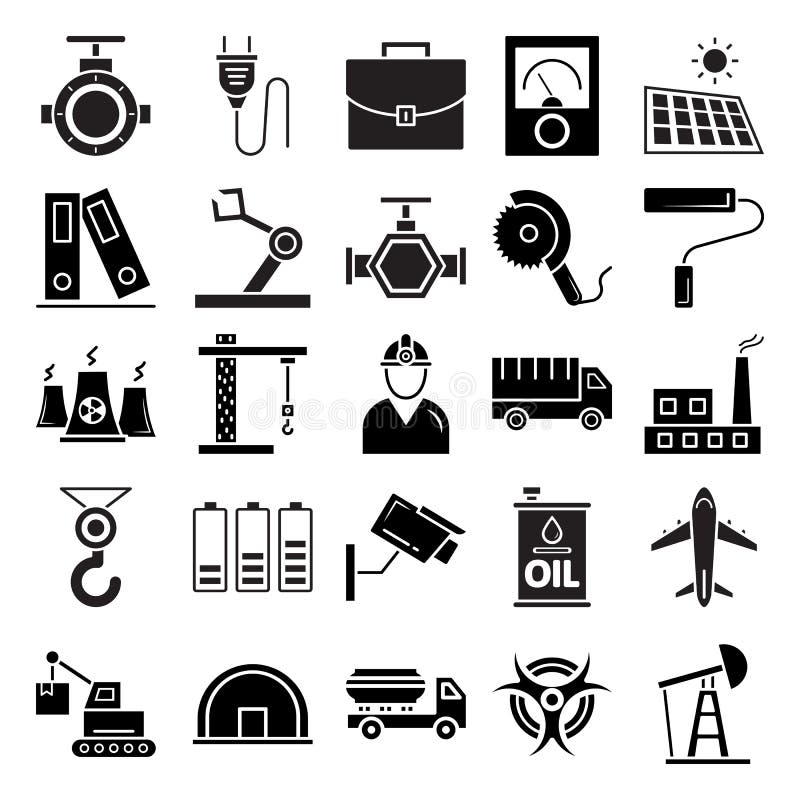 Industrial Isolated Vector Icons that can be easily modified or edit vector illustration