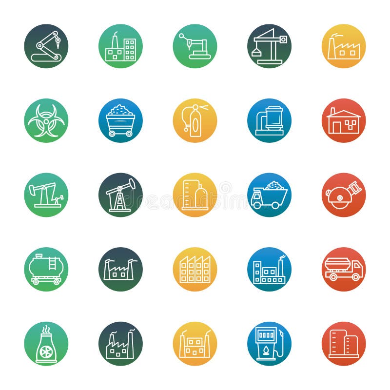 Industrial Isolated Vector Icons that can be easily modified or edit stock illustration