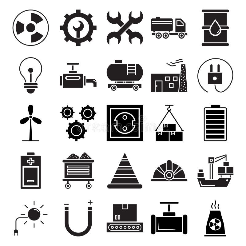 Industrial Isolated Vector Icons that can be easily modified or editIndustrial Isolated Vector Icons that can be easily modified o royalty free illustration