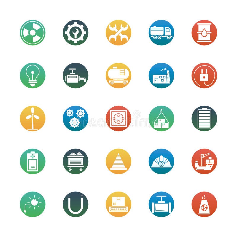 Industrial Isolated Vector Icons that can be easily modified or edit royalty free illustration