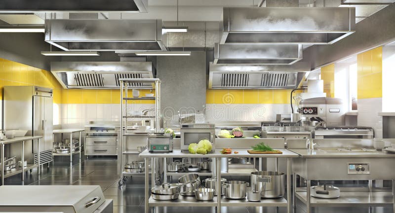 Industrial kitchen. Restaurant modern kitchen