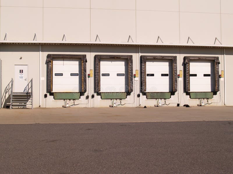 Industrial loading docks stock photo