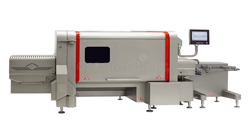 Industrial machine of food industry, production line in food factory line conveyor machine isolated on white background royalty free stock photography Industrial machine of food industry, production line in food factory line conveyor machine isolated on white background royalty free stock photography