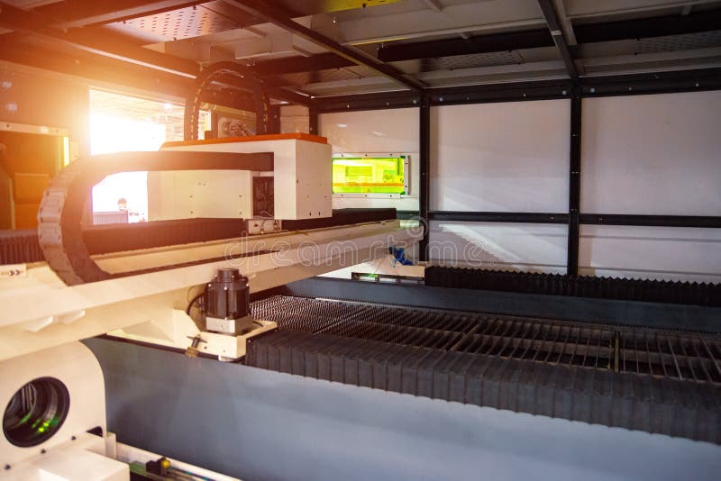 Industrial Metal Laser Cutting Machine Stock Image Image of