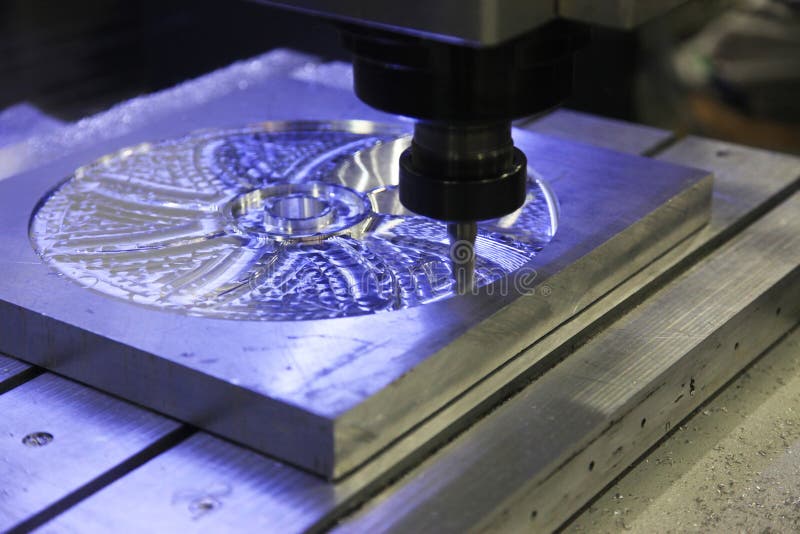 Industrial metal mold/blank milling. stock image Industrial metal mold/blank milling. stock image