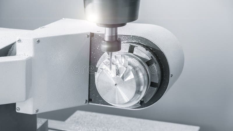 Industrial Metalworking Cutting Process By Milling Cutter Stock Image