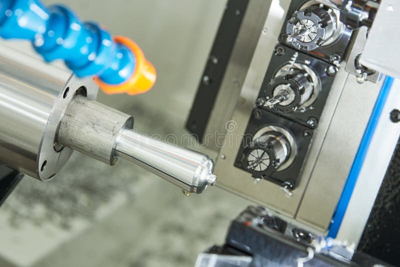 Industrial Metalworking Cutting Process By Milling Cutter Stock Image