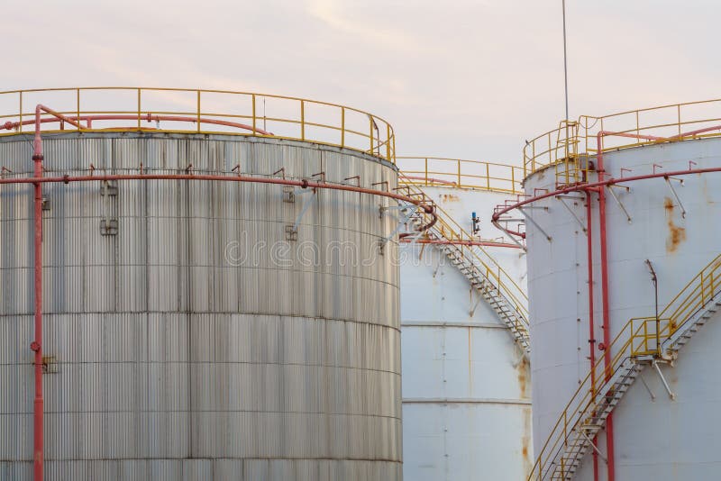 Industrial Oil Tanks in a Refinery. Stock Photo Image of plant