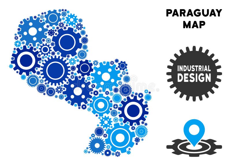 Collage Paraguay Map of Gears