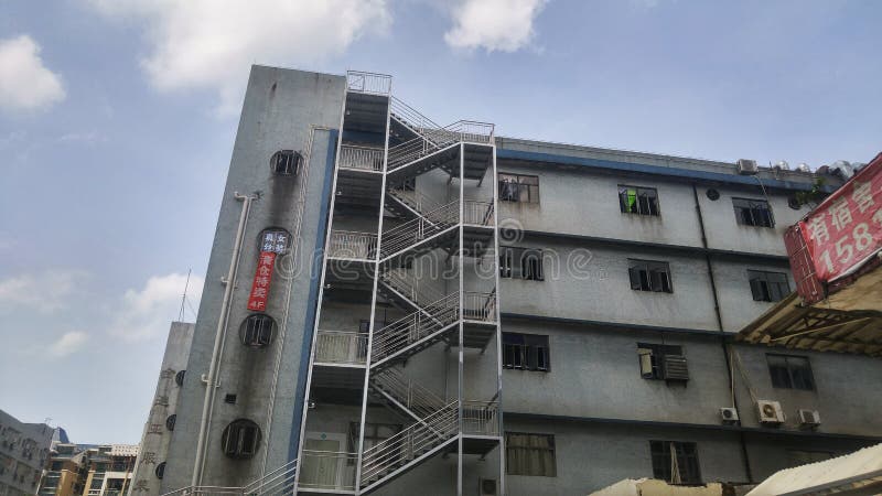Shenzhen, China: factories and workers` dormitories in industrial parks