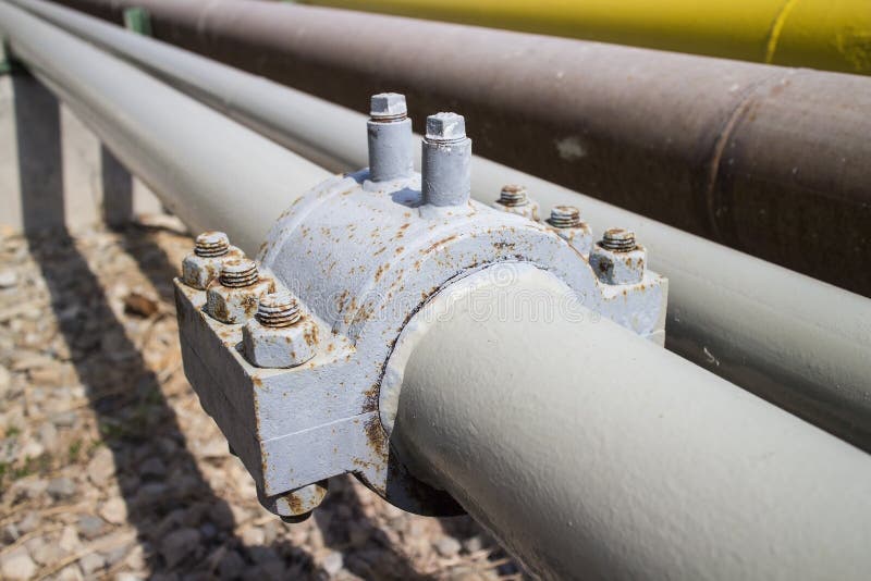 Industrial pipe clamp royalty free stock photo