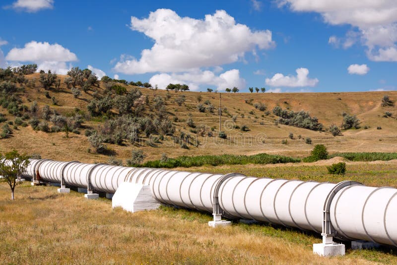 Industrial pipe with gas and oil stock photo