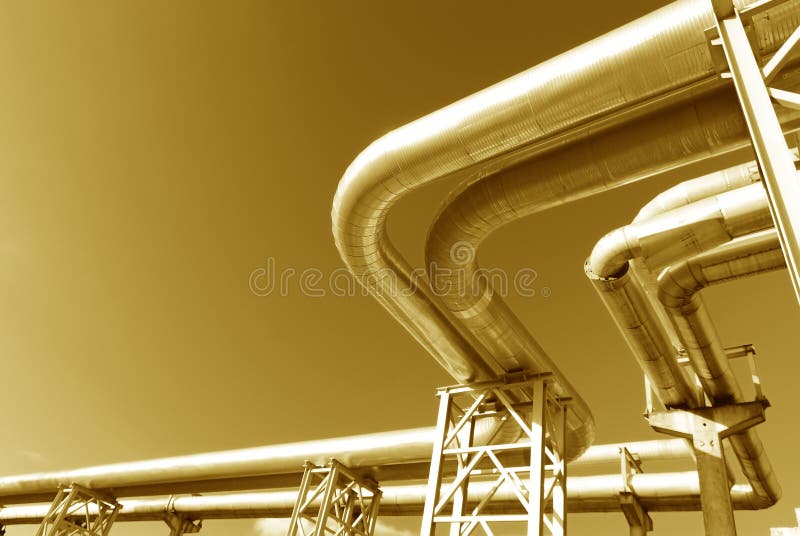 Industrial pipelines on pipe-bridge