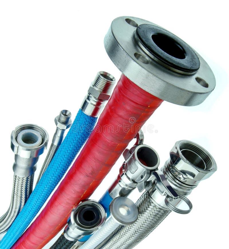 Blue and red pipes stock photo. Image of technology, detail 1228086