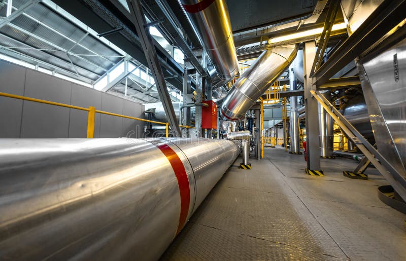 Industrial pipes in a thermal power plant