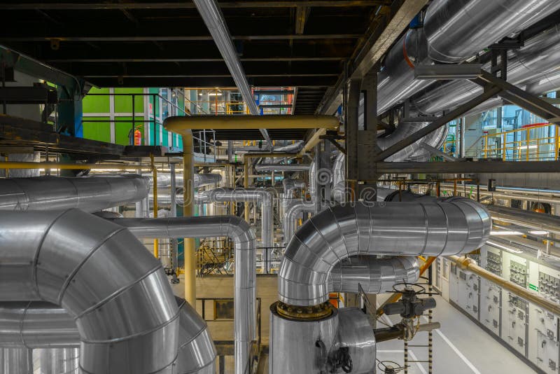 Industrial pipes in a thermal power plant