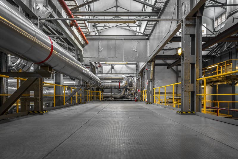 Industrial pipes in a thermal power plant