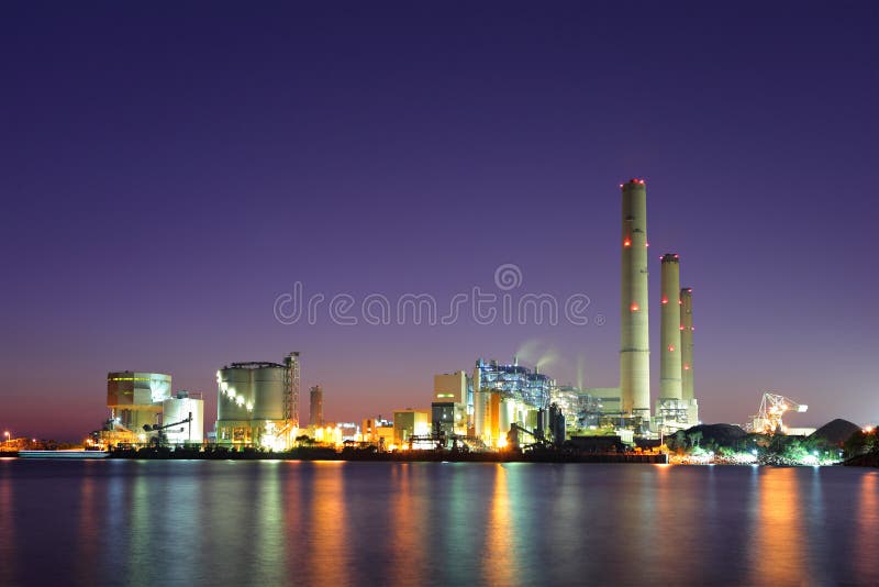 Industrial plant at night