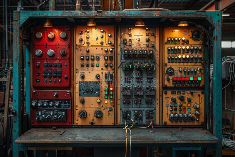 Industrial Power Panel with Circuit Breakers and Wires for Precise ...