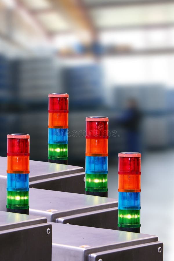 Lights of machines in the industrial production. Industrial lights stock images, royalty-free photos and pictures