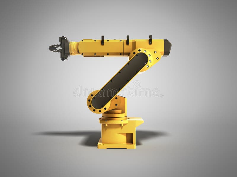 Industrial robot on grey background 3D rendering vector illustration Industrial robot on grey background 3D rendering vector illustration