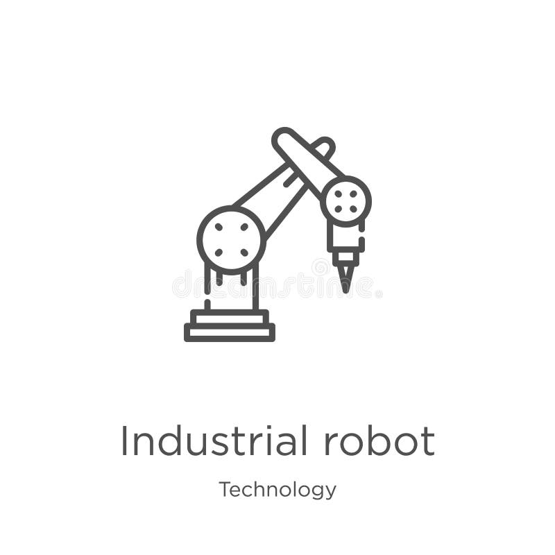 industrial robot icon vector from technology collection. Thin line industrial robot outline icon vector illustration. Outline, stock illustration industrial robot icon vector from technology collection. Thin line industrial robot outline icon vector illustration. Outline, stock illustration