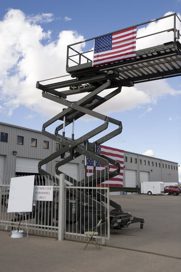 Industrial scissor lift stock image. Image of army, construction 2065563