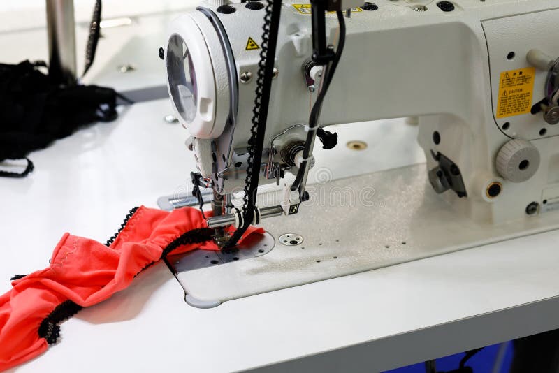 Industrial Sewing Machine for Lace Attachment Stock Photo Image of