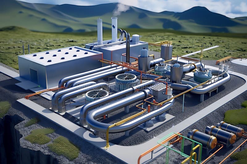 Industrial Site Featuring Advanced Hydraulic System for Enhanced Efficiency royalty free illustration
