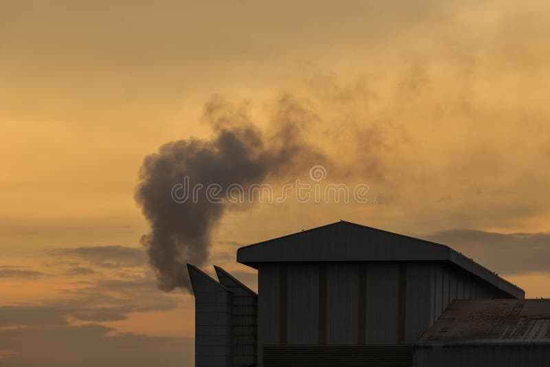 Industrial smoke from chemical factory in Thailand