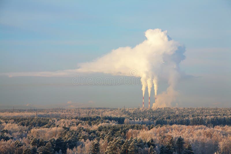 Industrial smoke from chimney stock images