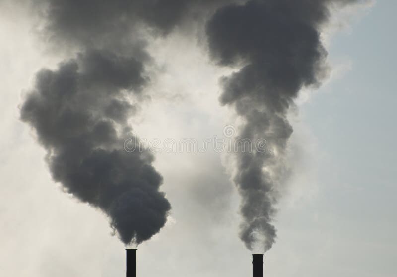 Industrial Smoke Stacks stock image