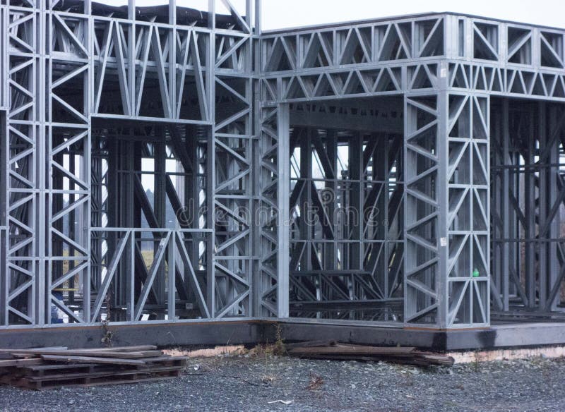 Industrial Steel Construction and Industrial Architecture Stock Image