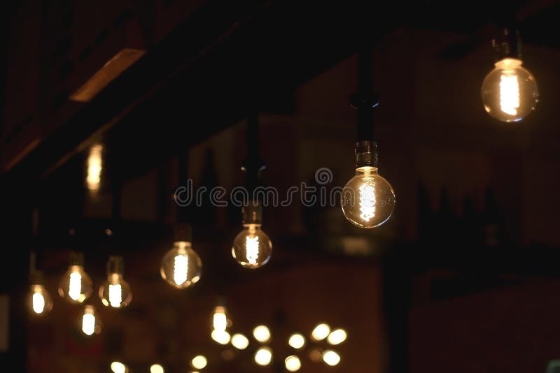 Industrial Style Bulb stock image. Image of indoor, illuminated 174075247