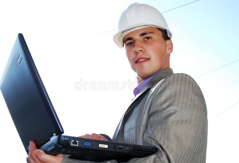 Industrial theme: constructor and laptop.