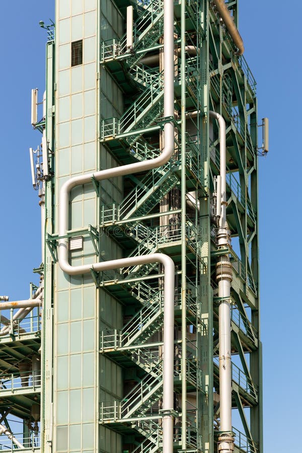 Industrial tower stock photo. Image of petrochemical 61771262