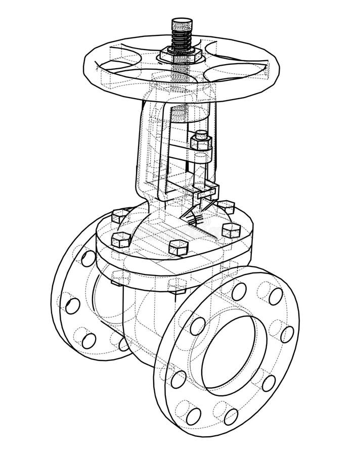 Industrial Valve. Vector Rendering Of 3d Stock Vector Illustration of
