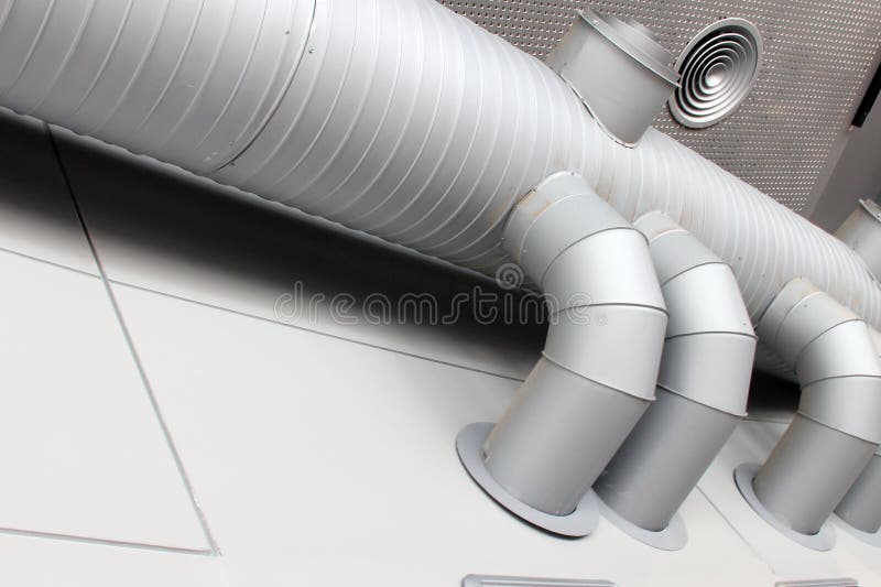 Industrial factory ceiling with ventilation system and lights. Industrial lights stock images, royalty-free photos and pictures