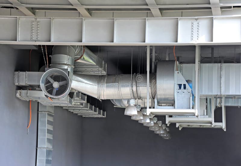 Ventilation System Parking Lot, Tunnel Jet Fan. Stock Image - Image of  steel, industry: 164183331