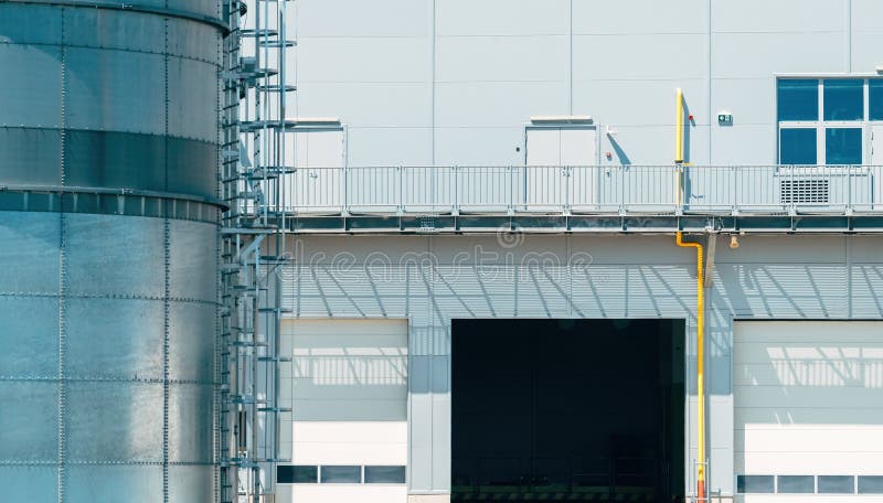 Industrial warehouse building, distribution centers logistics facilities for goods storage