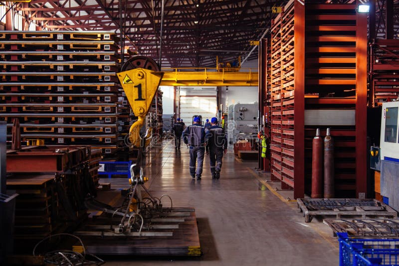Industrial Warehouse. Shelves with Packs of Goods Editorial Photography