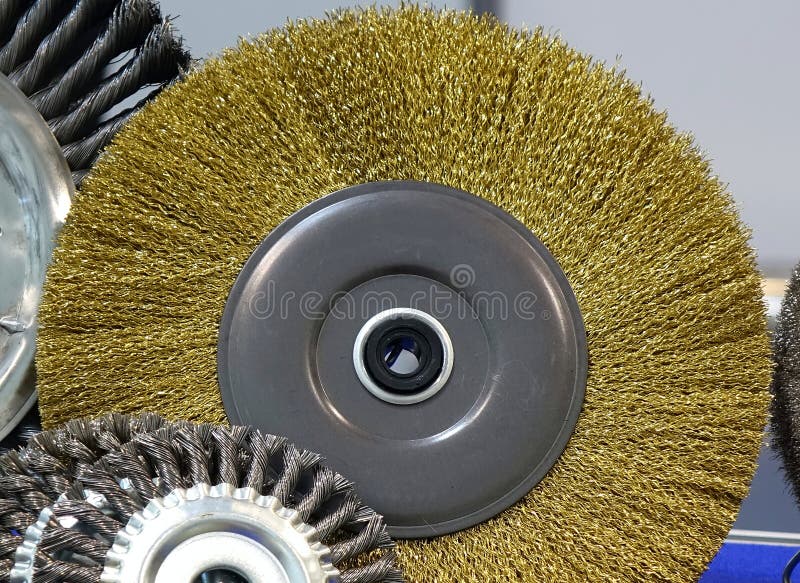 Industrial Wire Brush Attachment Stock Photo Image of deburr, steel