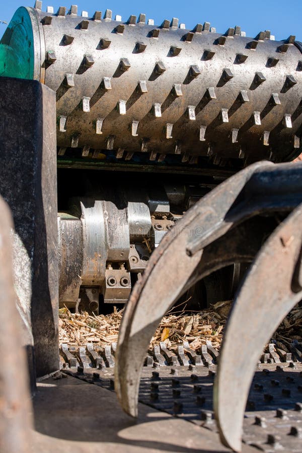 Industrial wood chipper in action royalty free stock photos Industrial wood chipper in action royalty free stock photos
