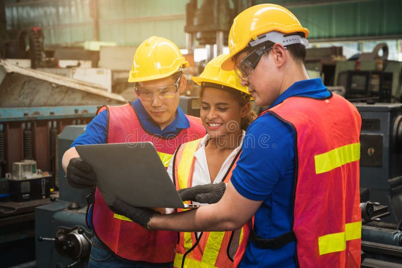 The Industrial Worker Team is Working on Various Projects in a Large