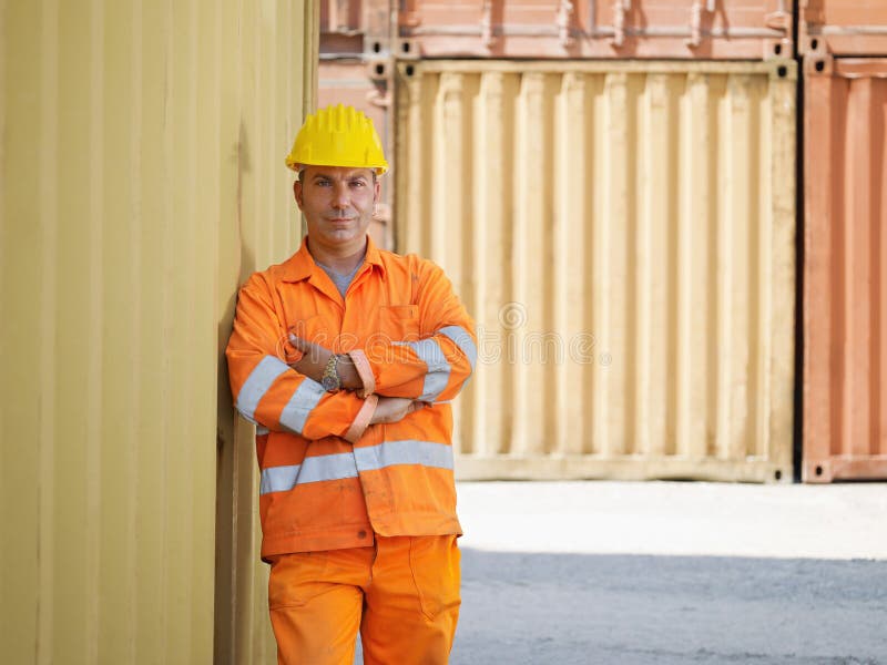 Industrial worker in warehouse royalty free stock images