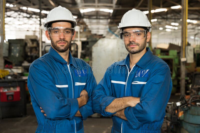 Industrial Workers are Working on Projects in Large Industrial Plants