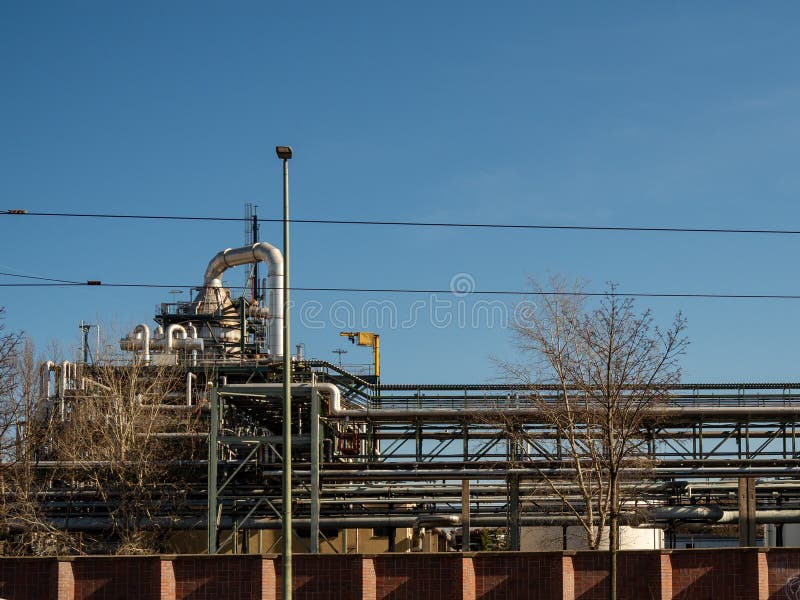 Industrial Zone. Thermal Power Station. Close Up. Stock Photo Image